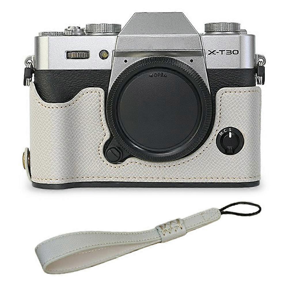 For Fujifilm XT10 XT20 XT30 XT30 II PU Leather Camera Case Bottom Half-Body Protective Case with Han