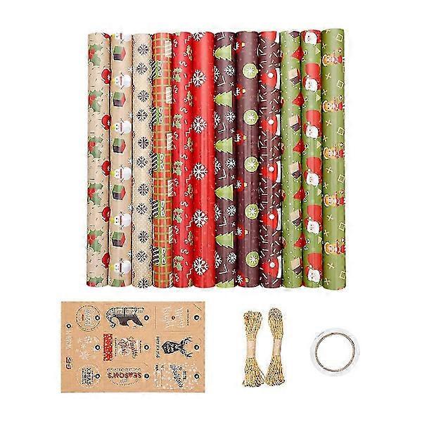 12-pack Christmas tree wrapping paper