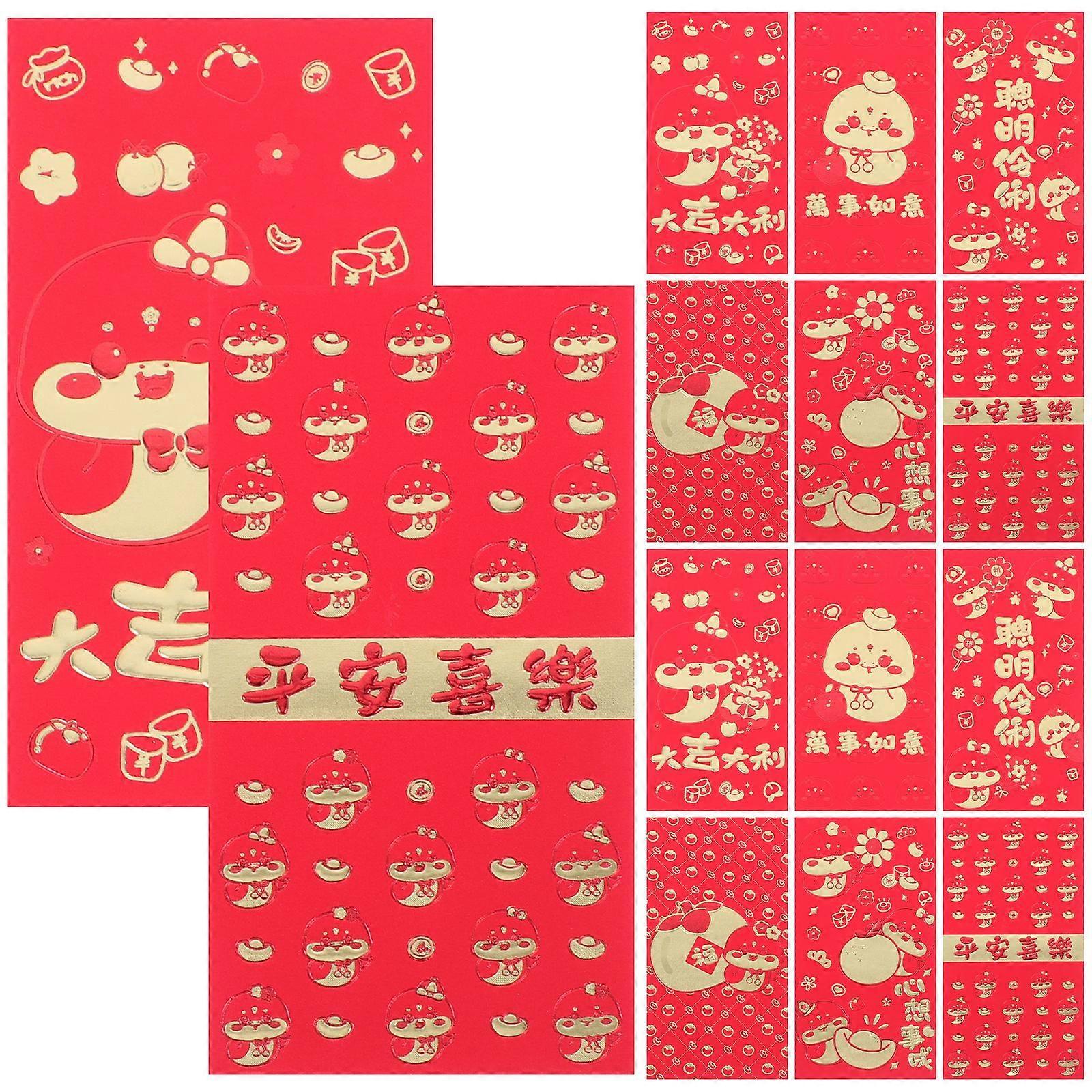 36pcs Money Red Envelopes Year Of Snake Money Pockets Snake Red Pockets Red Packets Vietnamese Red Packets Red Envelopes
