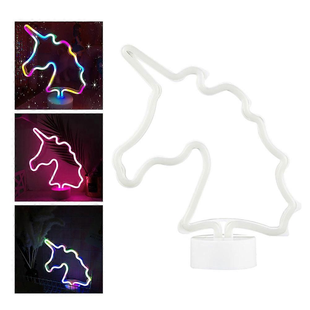 White Plastic Unicorn Neon Night Light with LED for Creative Lighting, Wall Decor, Size 12.5 in.