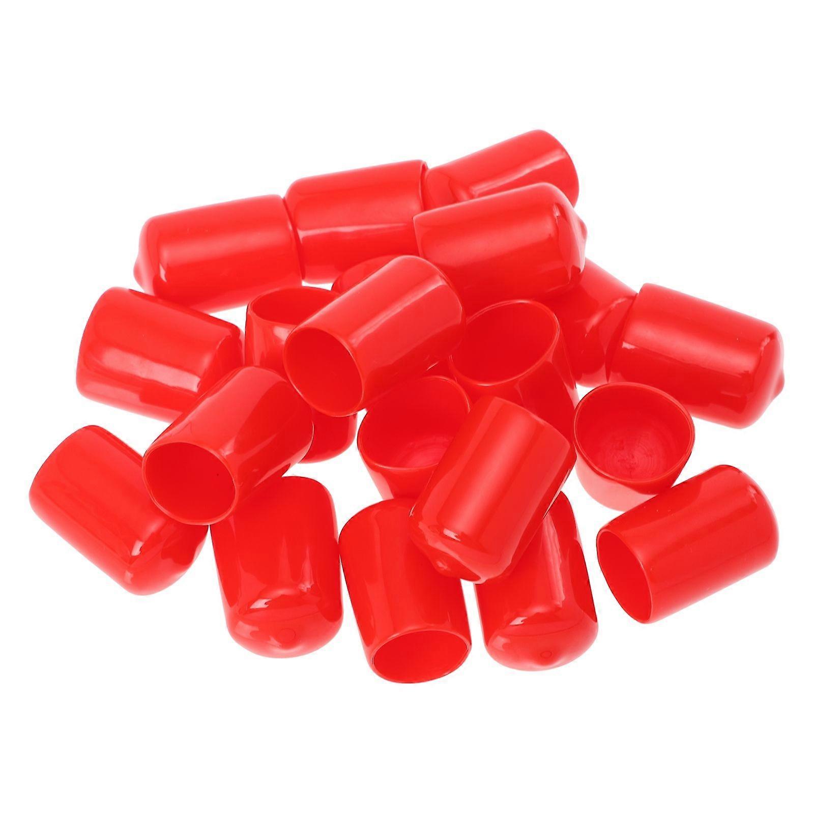 Rubber End Caps for Home Use Red Color Fine Workmanship 100pcs 0.5 Inch