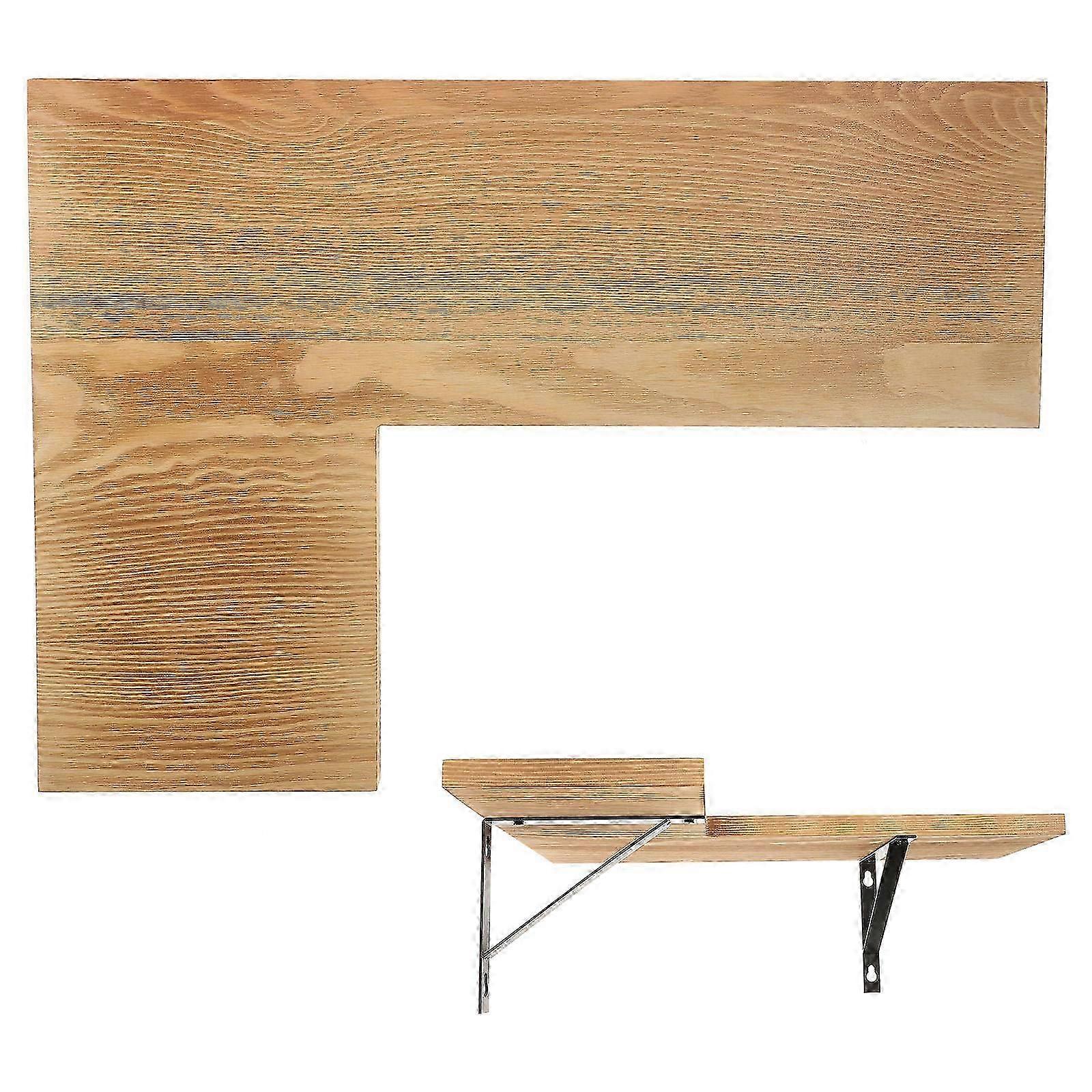 Bathroom Corner Wall Shelf Bedroom Decor Natural Wood Shelf 41X29.2CM 1Set