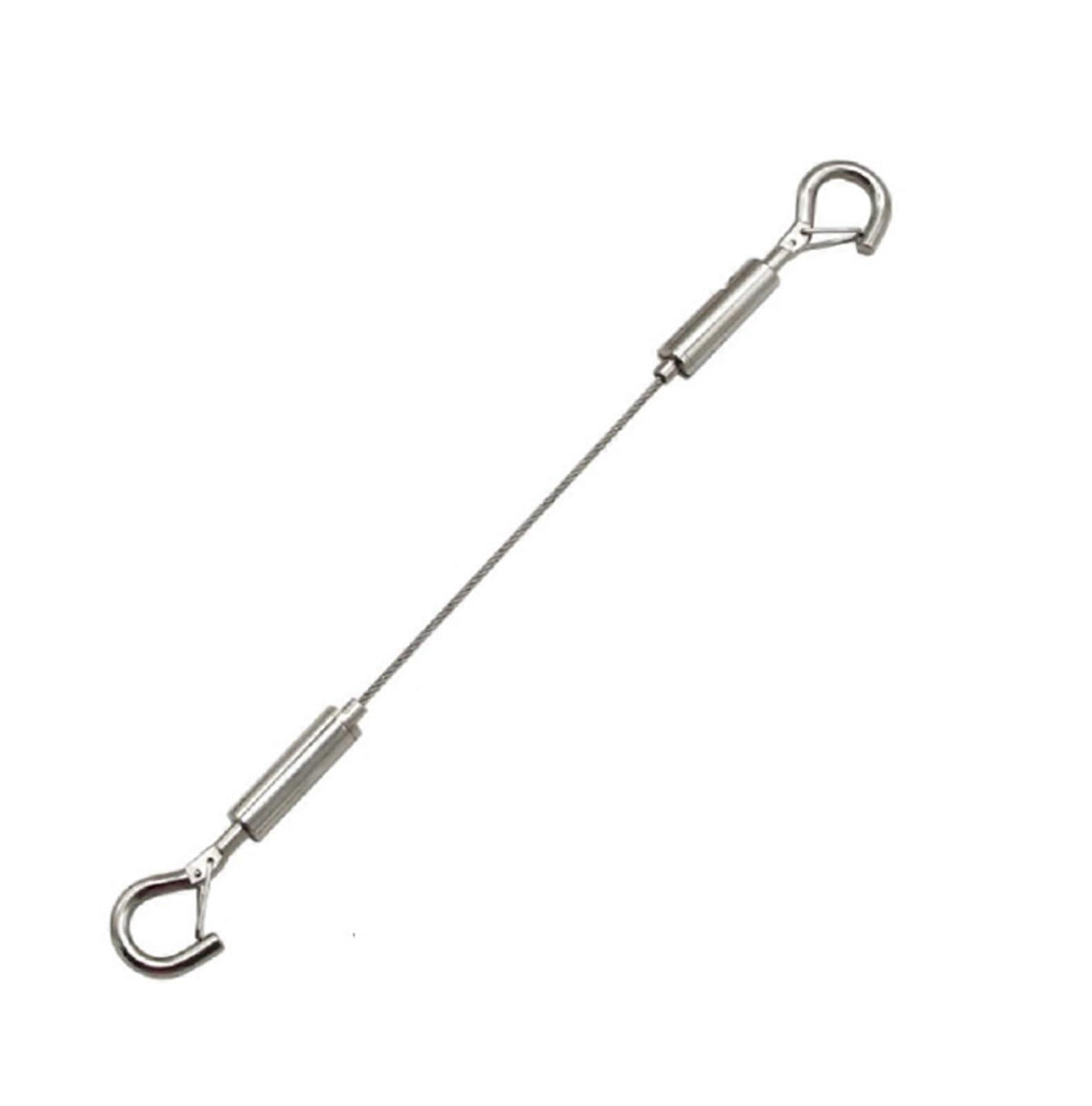 Hook and Eye Tensioner, Adjustable Stainless Steel, for Hanging Tent Guardrails (3M Large Kit)