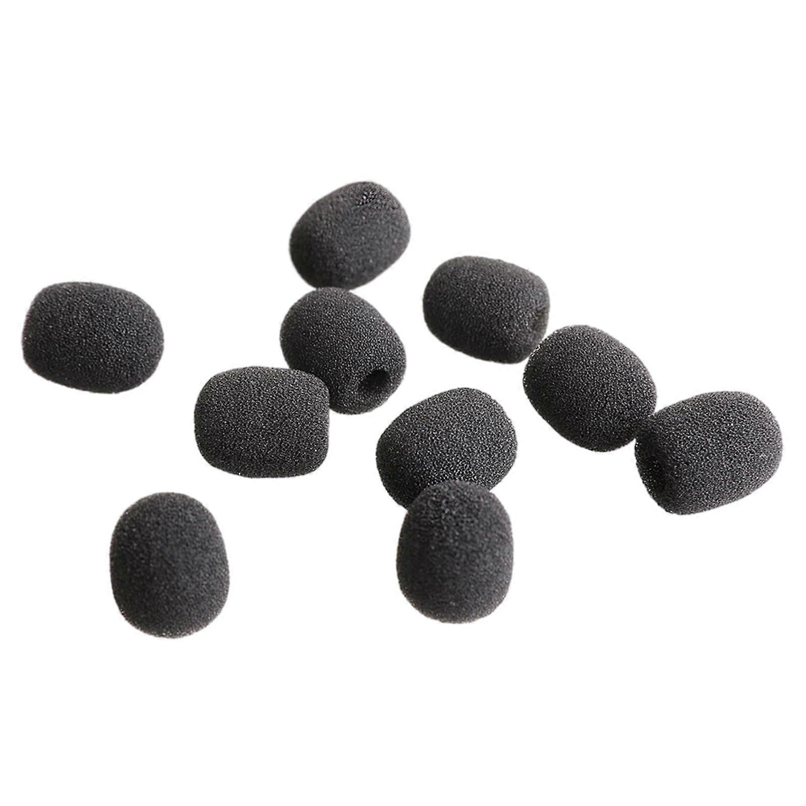 Headset Microphone Foam Covers Pack of 100, Windproof Protection for Standard Size Microphones, Black Foam Material