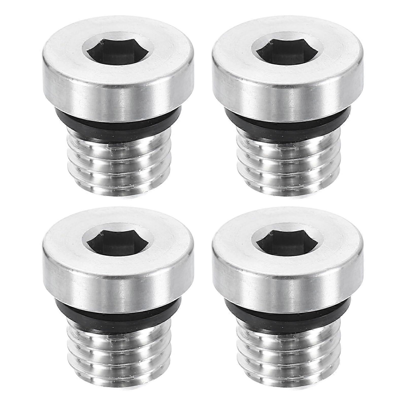 Stainless Steel Pipe Plugs 4 Pack, 304 Grade, M12x1.75 Hex Head Cap Plug