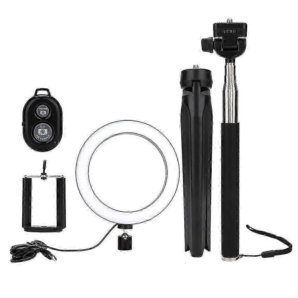 Lumière LED annulaire de 20 cm à intensité variable avec support - lumière de remplissage parfaite pour la vidéo, la diffusion en direct et l’application de maquillage