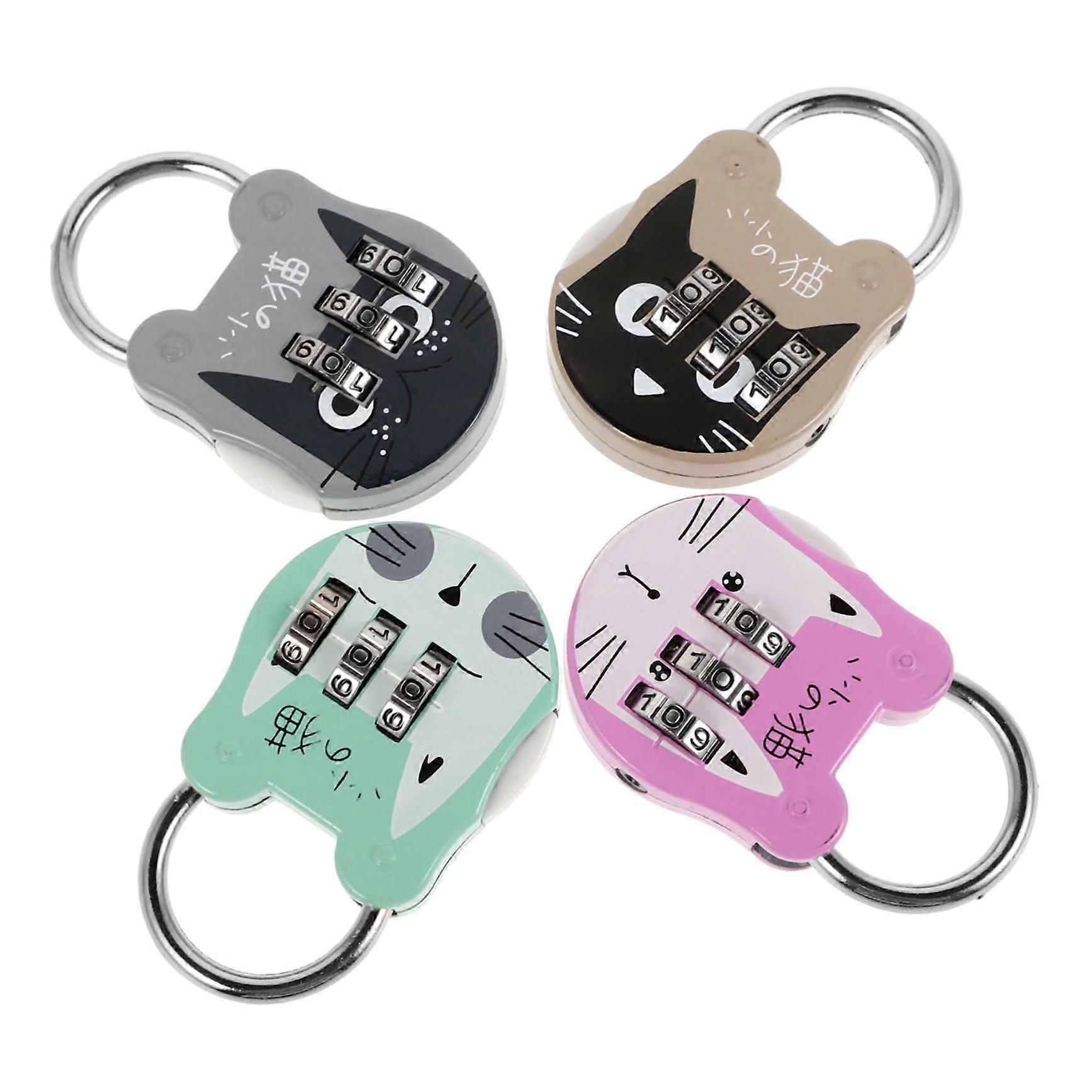 Multifunctional combination locks, weatherproof, for travel cabinets and luggage, cutresistant, compact and portable, 4 pieces.