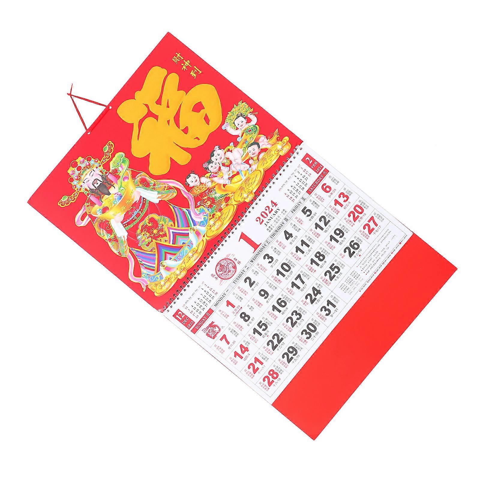 Delicate Hanging calendar with Premium Printing and Rich Details for Home Use Multi Color 12 Months