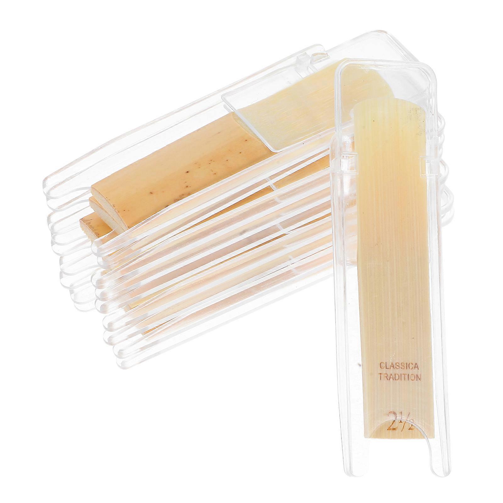 Wooden Saxophone Reeds for Soprano Proper Fit and Moderate Hardness Beige Color 10pcs