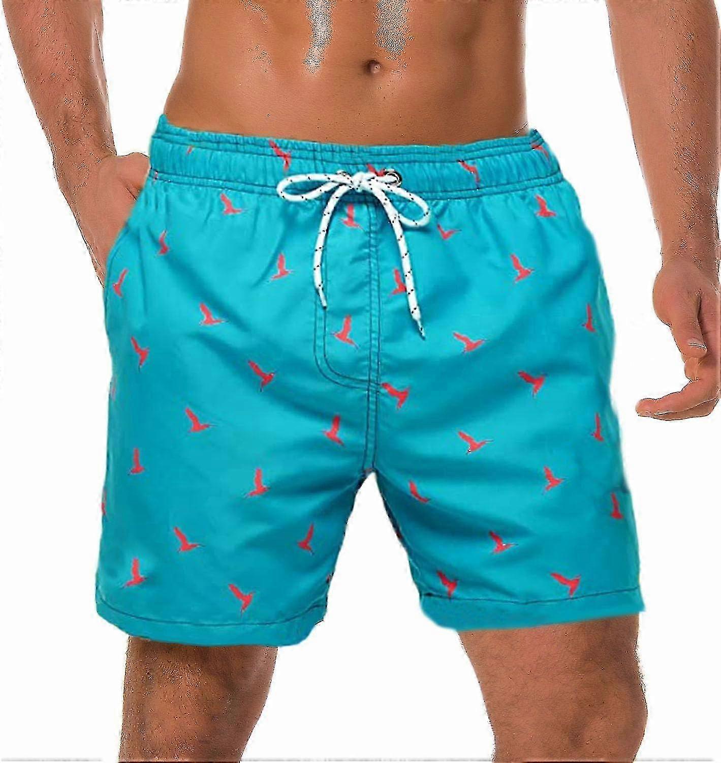 Globa Shop Dissolving Swim Trunks Prank Bachelor Beach For Your Bro Lose His Swim Shorts In The Swimming Pool (get It) 4--Large Bird-Blue