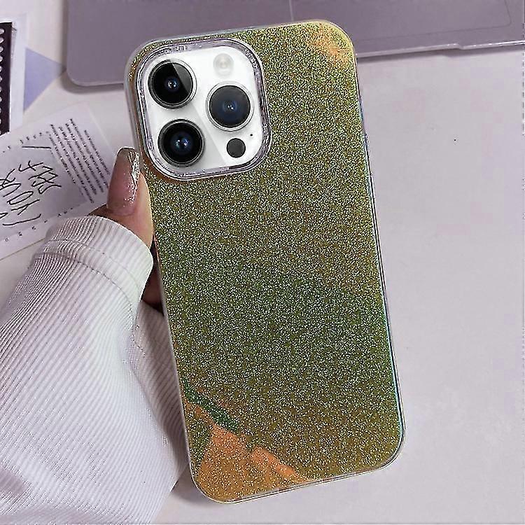 For iPhone 14 Plus Electroplated Frame IMD Glitter Powder Phone Case