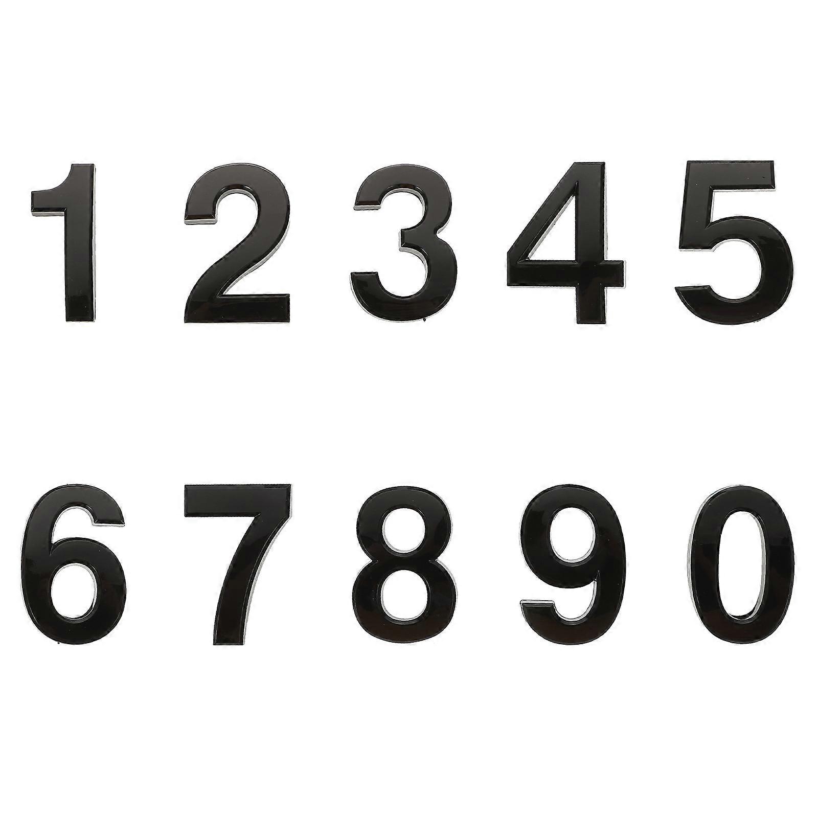 Durable Self-Adhesive House Numbers For Door And Mailbox 7X4.2cm Black Easy To Install 10 Pcs Address Stickers
