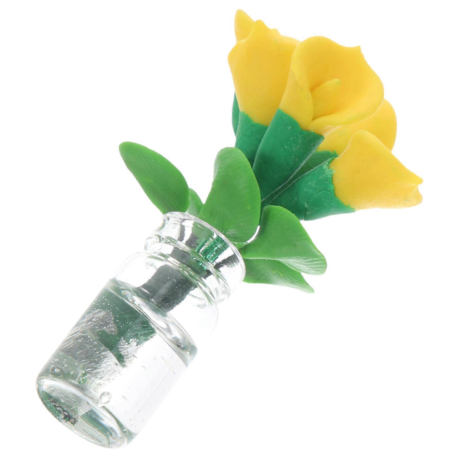 Yellow Miniature Bonsai Plants for Decoration Use Mud Material Small Size 1 Piece