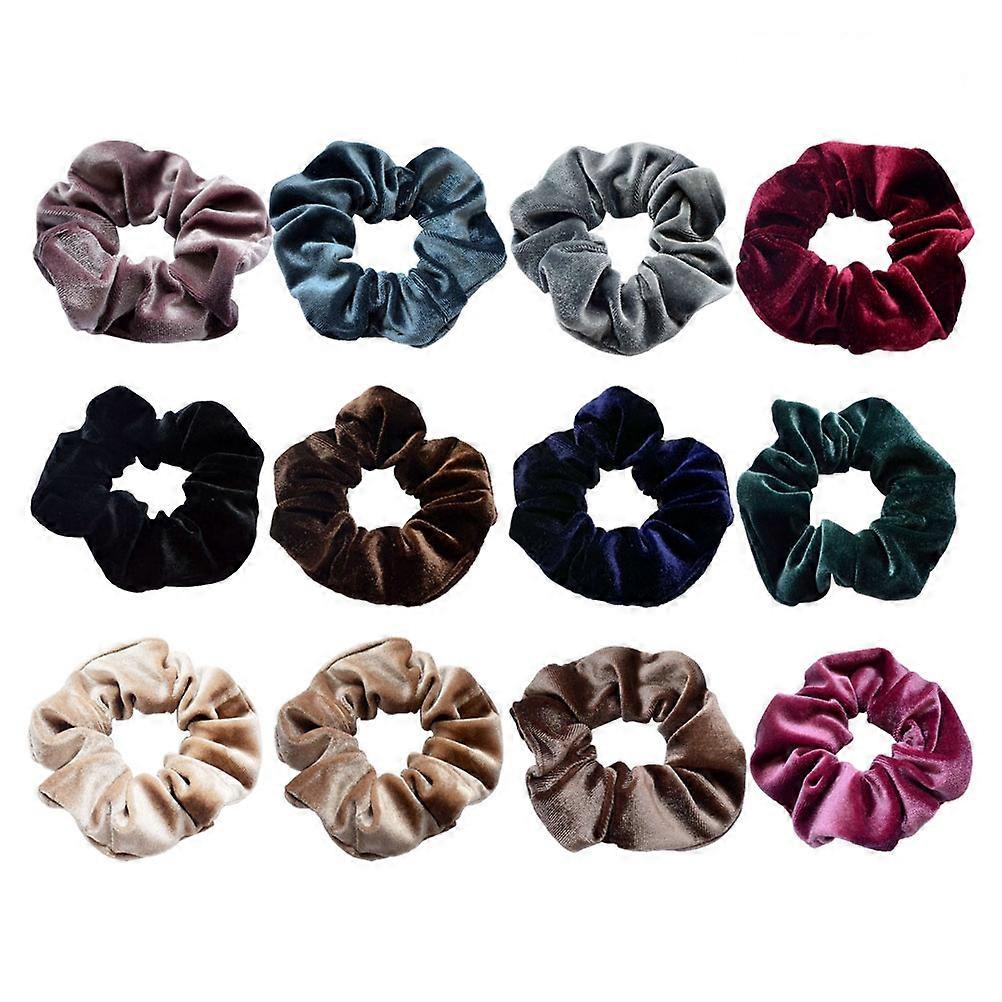 Here's a polished product description based on your input:
**12pcs Solid Color Hair Ties for Women – Stylish Ponytail Holders, Durable Hair