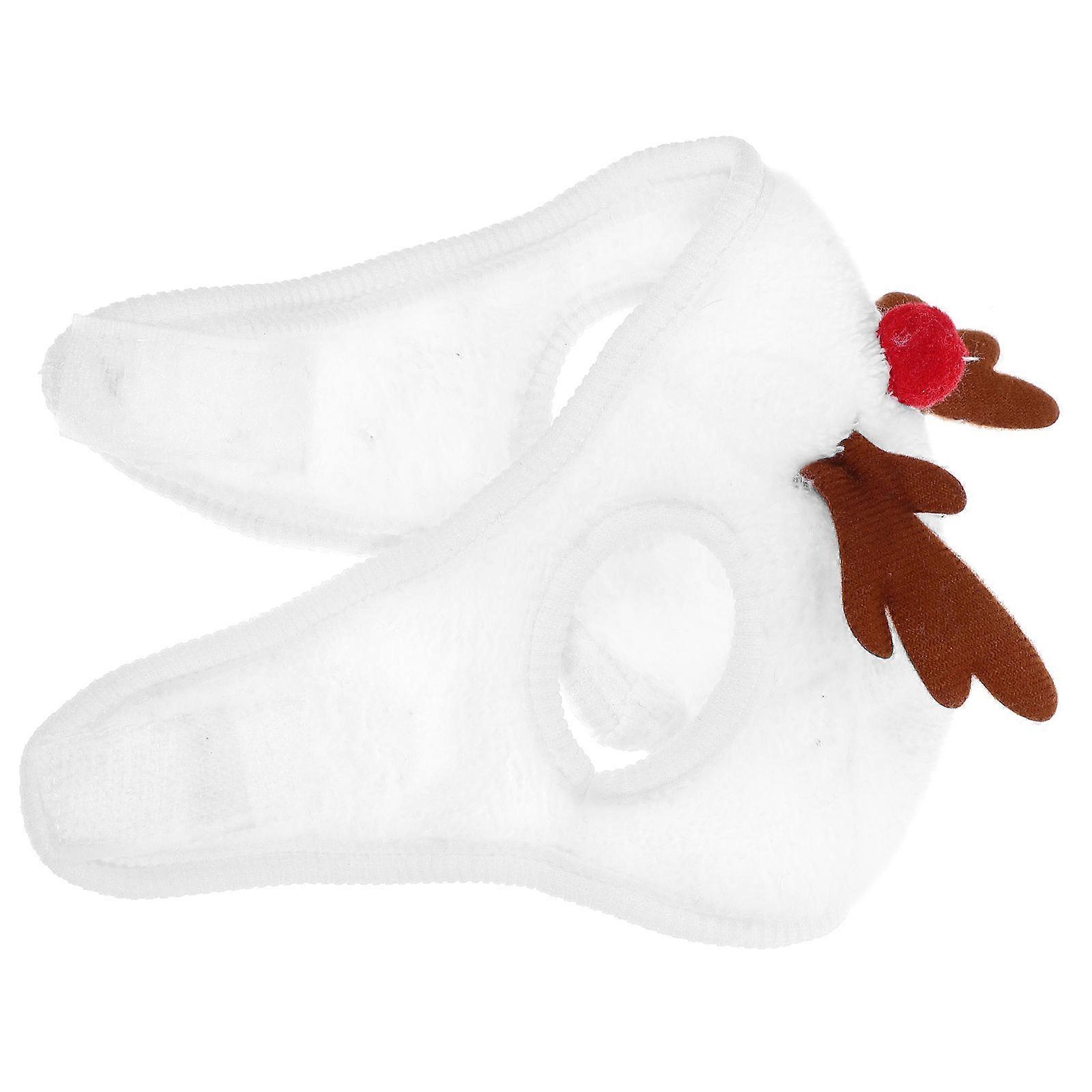 Christmas Pet Hat – Lightweight, Comfortable Head Decor for Dogs and Cats, Soft Material, White Base with Antler Design, Easy to Wear for Festive