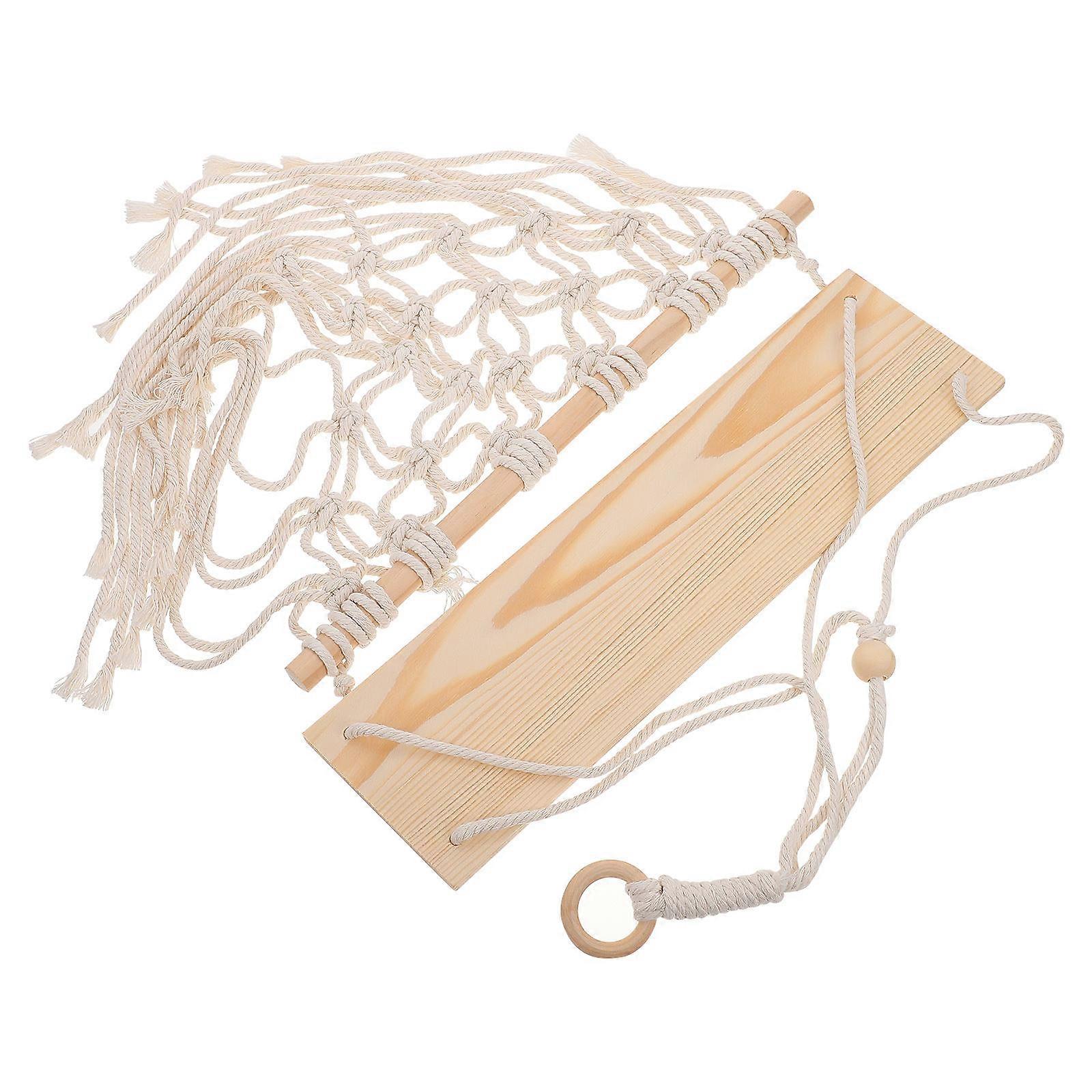 Handmade Woven Tapestry Rack For Focusing On Indoor Decoration Utilizing Vertical Space In Beige Color 1Pcs