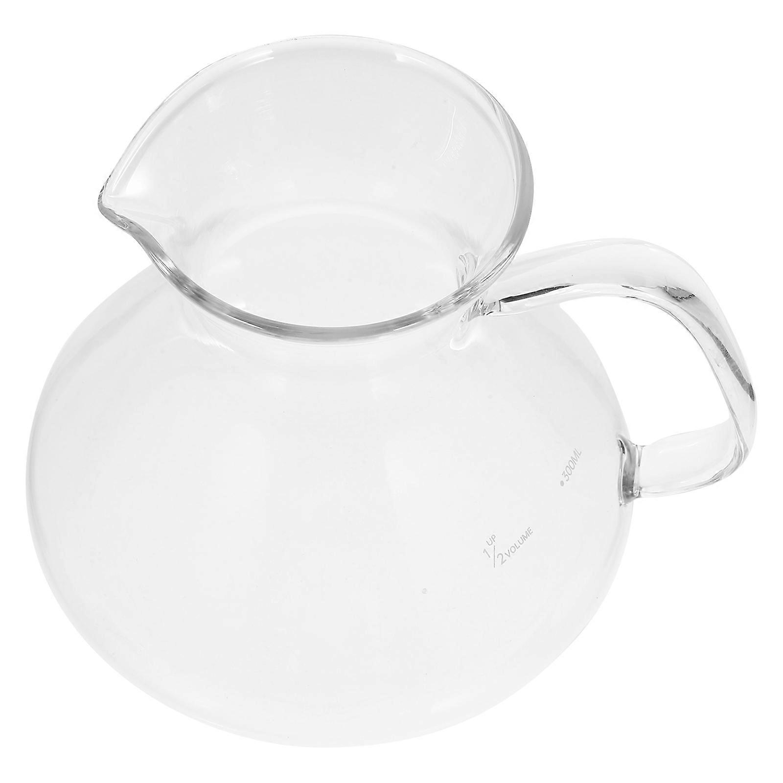 Heat Resistant Clear Glass Coffee Jug with Scalding Handle, Versatile Beverage Container for Home and Shop Use