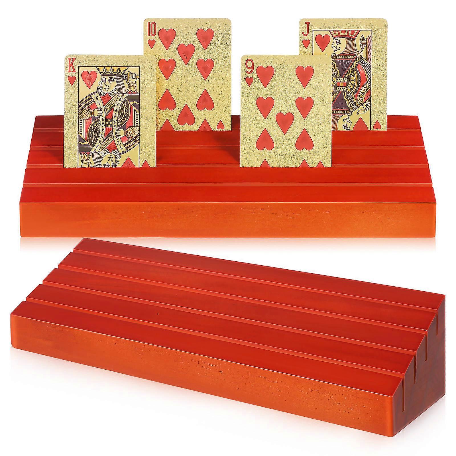The **2pcs Playing Card Stand With Base Vertical Card Display Holder** is a practical and organized solution for displaying and storing playing