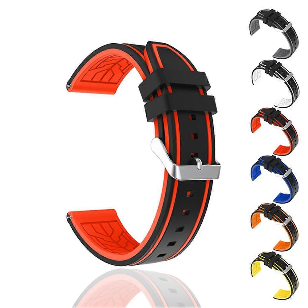 Silicone Watch Strap for Band Replacement Orange Color Premium Smooth Material 20mm