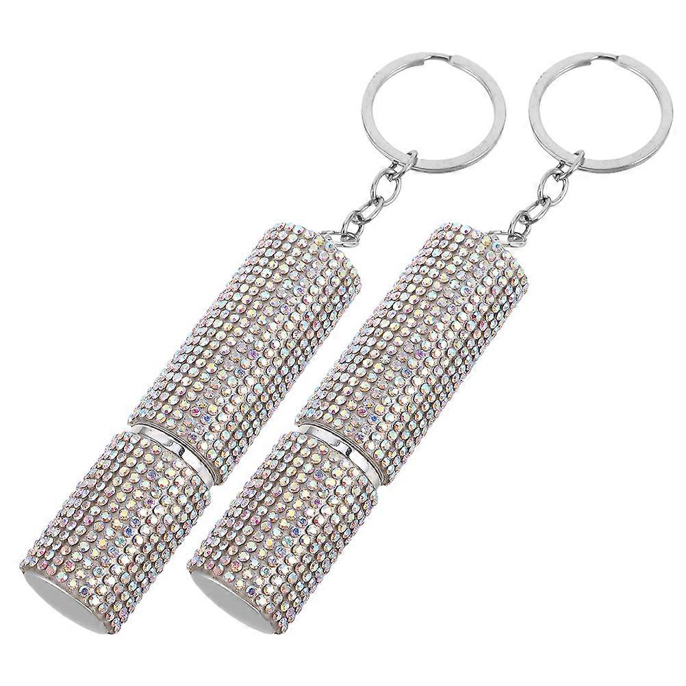 Refillable Travel Perfume Atomizer, Stylish Rhinestone Bottle with Keychain Attachment