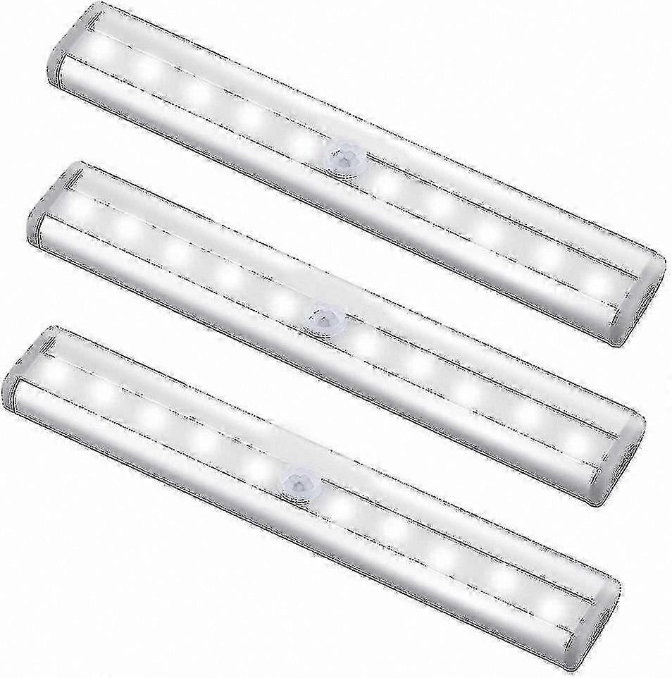 Rechargeable LED Motion Sensor Light - 3 Pack with 10 LEDs and Magnetic Design