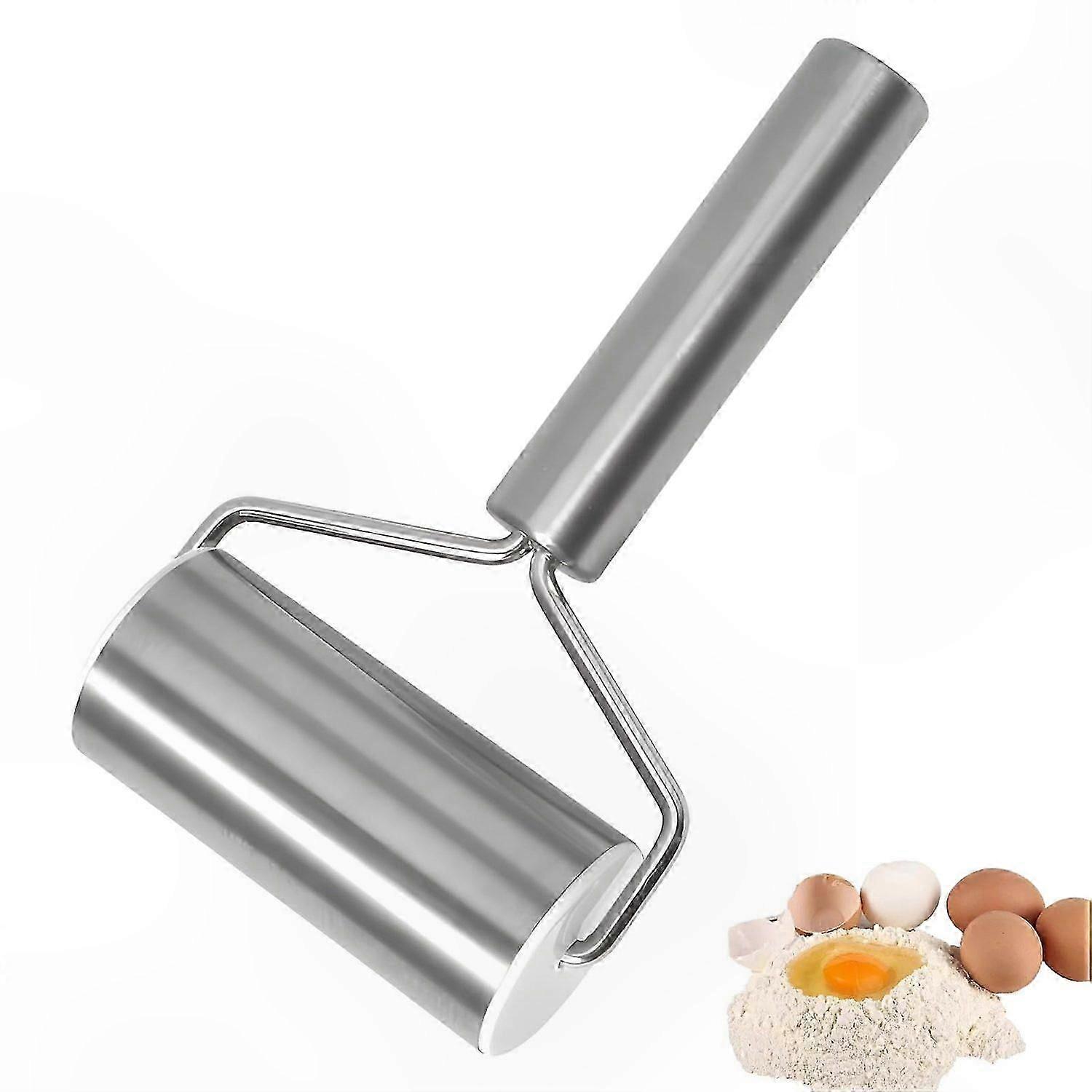 Kitchen Dough Roller, Stainless Steel, 13x17cm, Durable and Rust-Resistant Tool for Baking