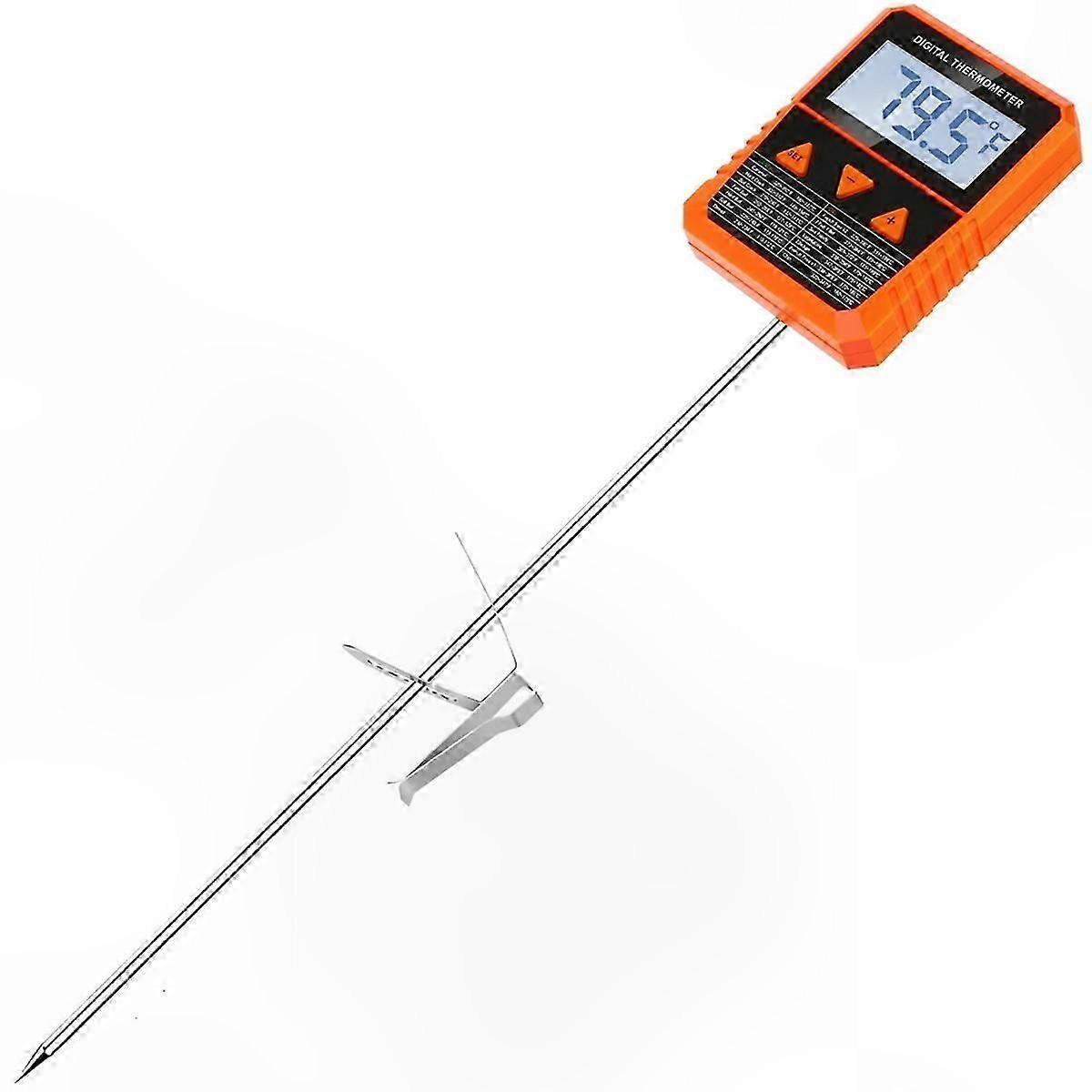 Digital Candy Thermometer with Alarm, Rotatable Display, Waterproof Design, and Pot Clip for Easy Use