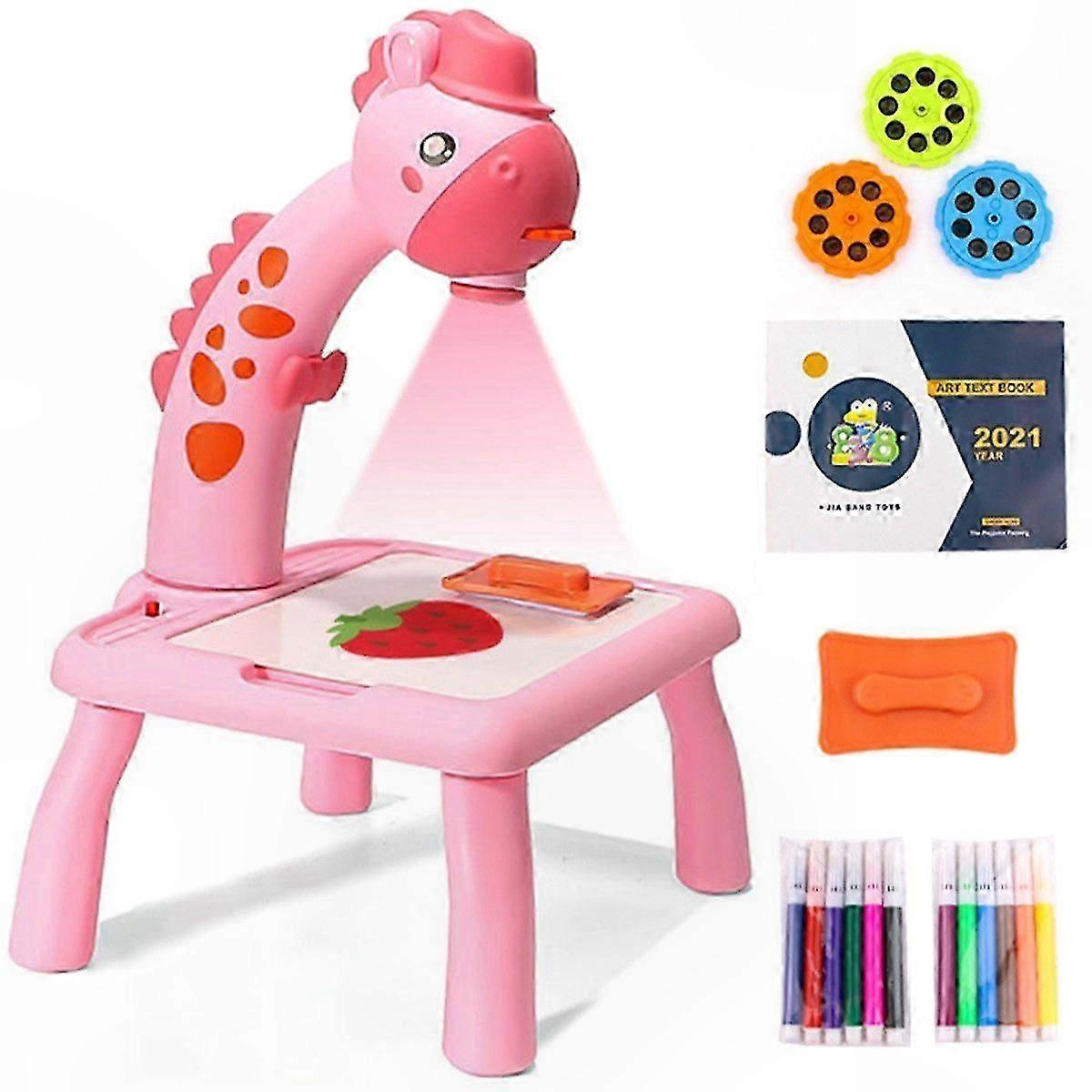Creative Children's Art Learning Projector Table with Giraffe Design for Drawing and Education