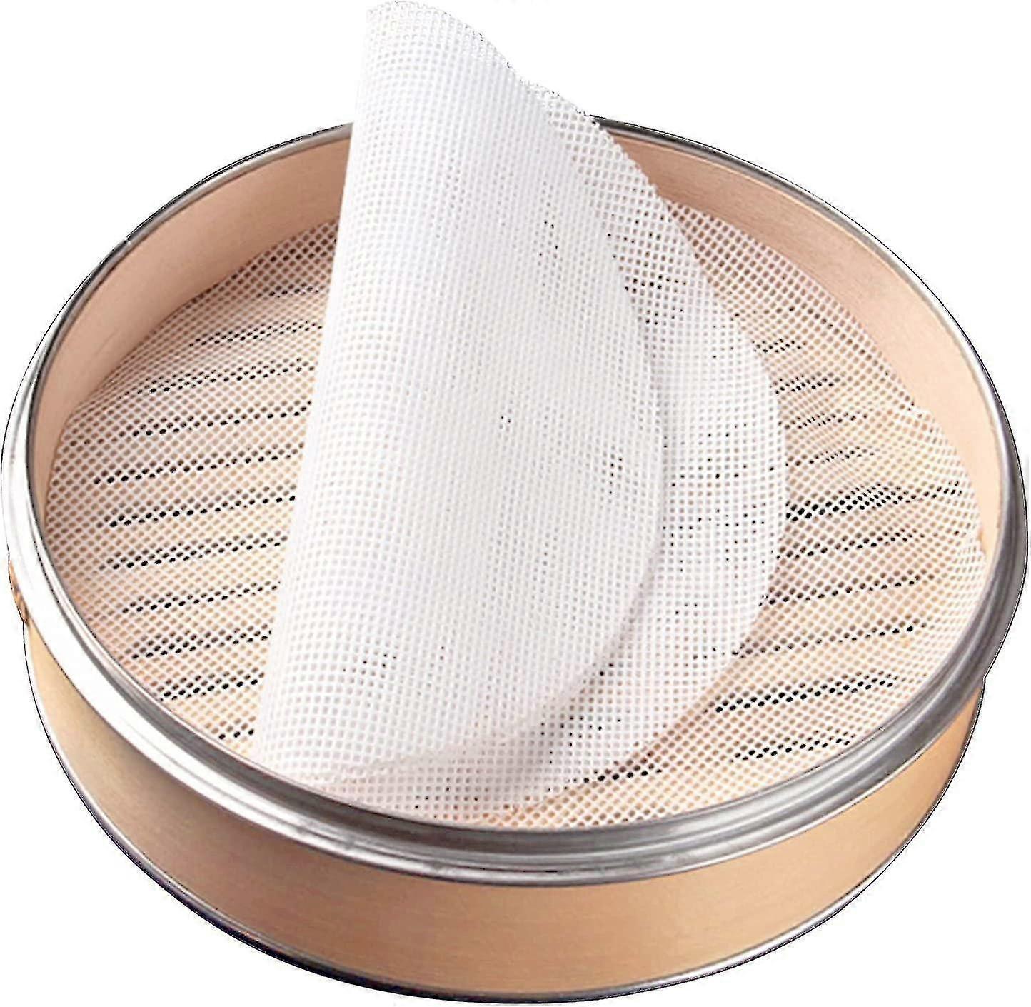 3pcs 10 Inch Non Stick Silicone Steamer Liners Mesh Mat Pad Steamed Buns Dumplings Baking Pastry Dim Sum Mesh HG
