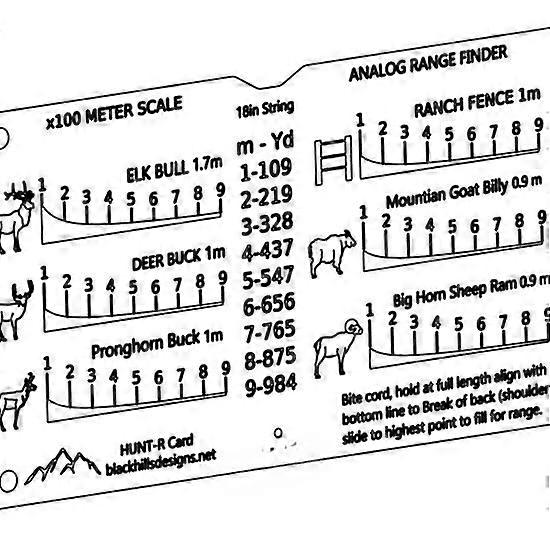 Range Finder Card Portable Analog Distance Finder 100 Meter Scale Compact Lightweight Ranging Tool with 6 Reticles