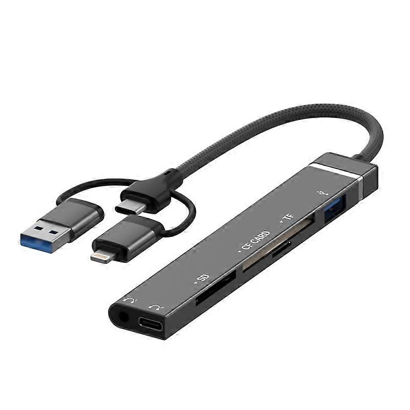 6-in-1 Card Reader 3.5mm Docking Station 6-in-1