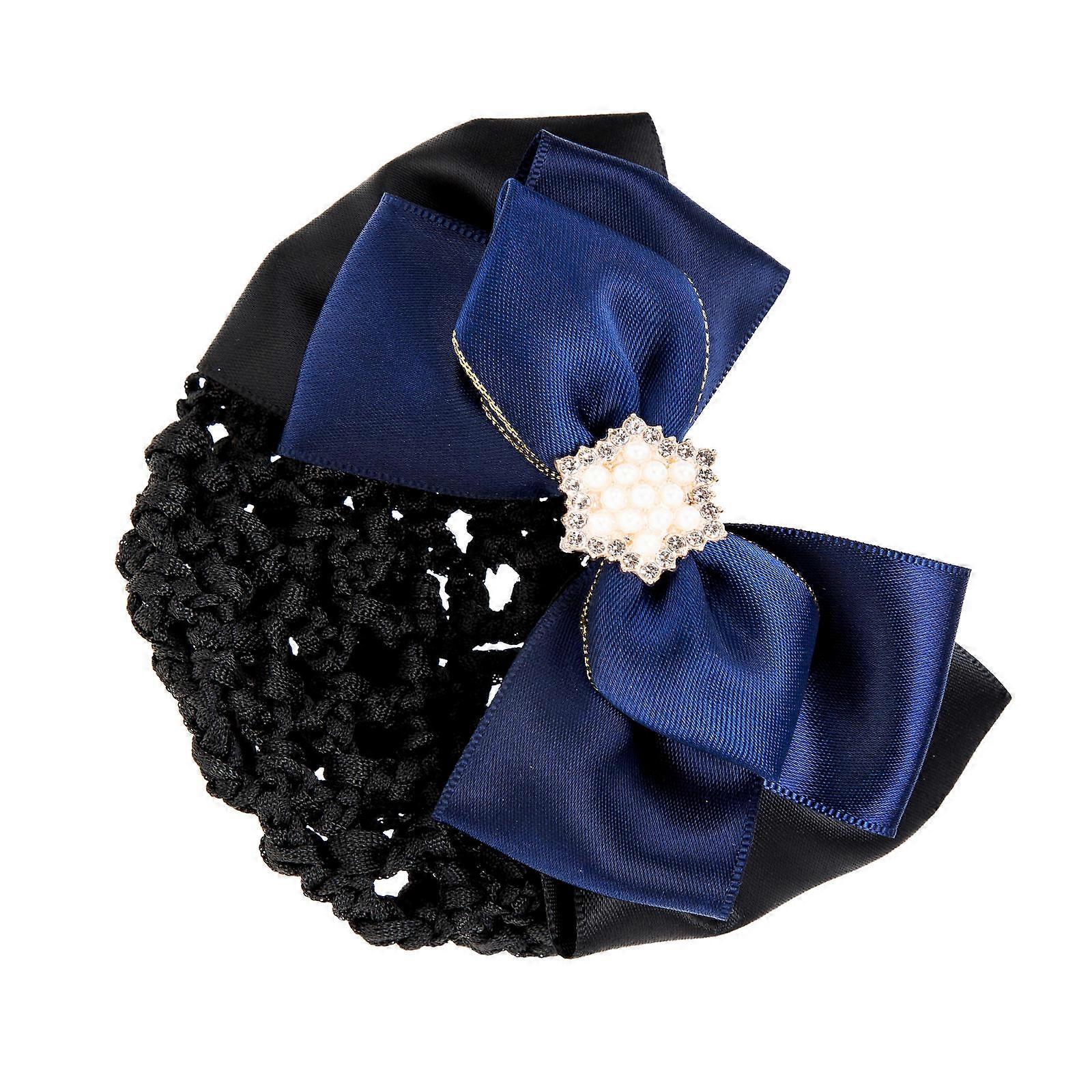 Bun Hairnet Clip Pearl Hair Bun Cover for Graduations Ceremonial Events Assorted Color Satin Practical 1Set