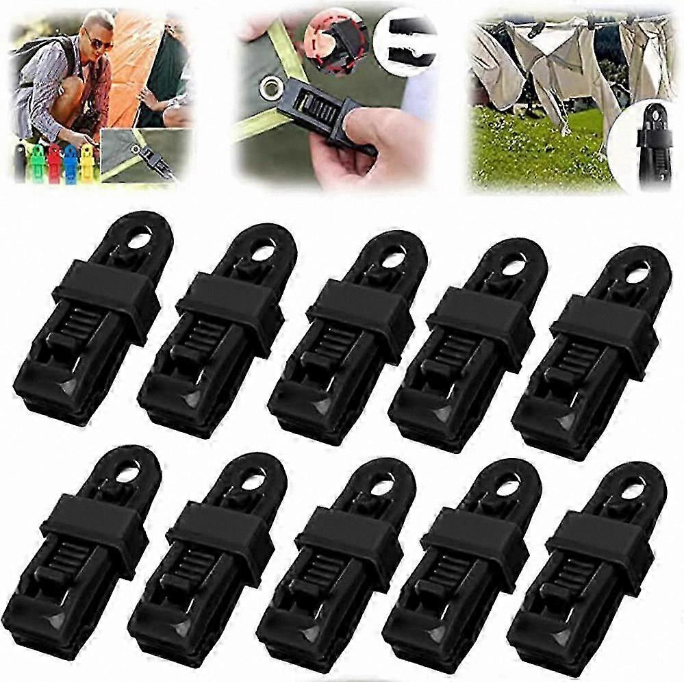 10-Pack Durable Adjustable Clips for Tarps and Shade Cloths, Reusable Plastic Handles for Outdoor Covers