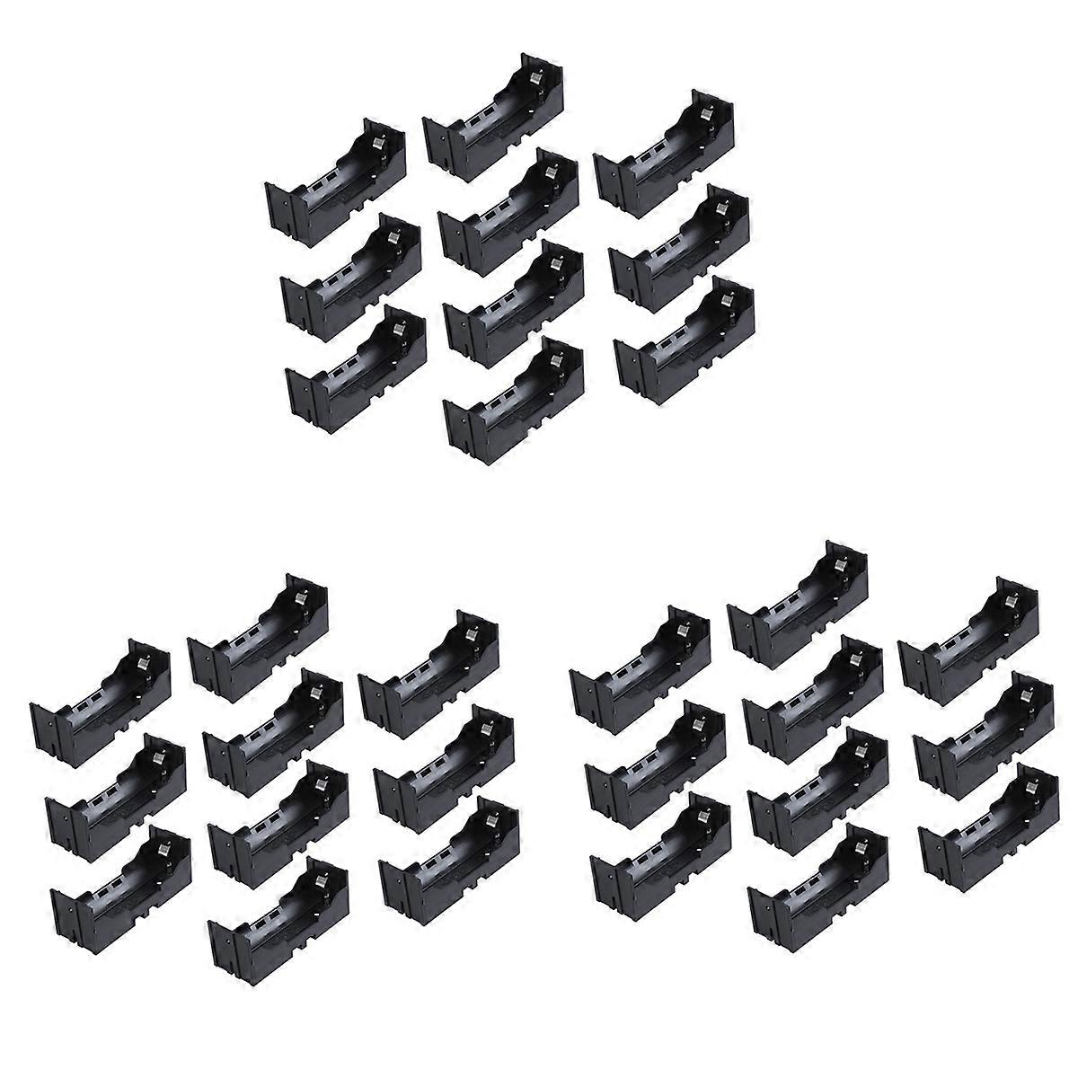 Plastic Single 26650 Battery Holder Case Storage Box 30Pcs Black