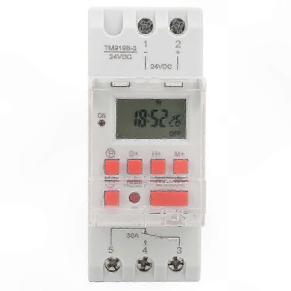 Programmable Timer Relay 24V DC 30A LCD Display Weekly On Off Control for Automation Systems