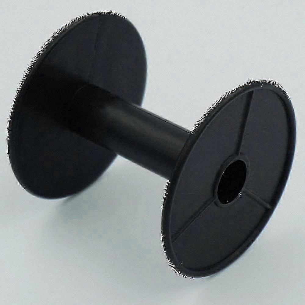 20 Pack - Reusable Plastic Spools for Cord, Ribbon, and Wire Storage, Black Round-Ended Bobbins
