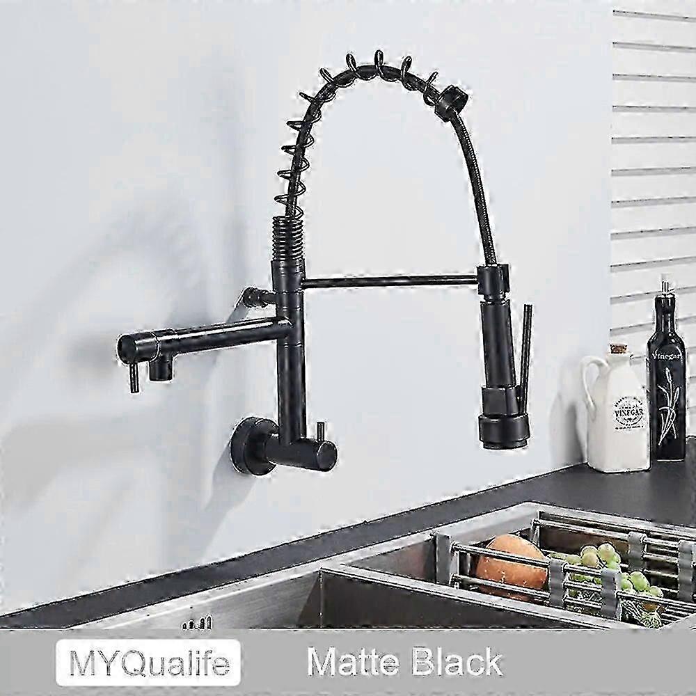 Kitchen faucet, single cold with double rotating nozzles, copper chrome-plated with ceramic valve core for durability