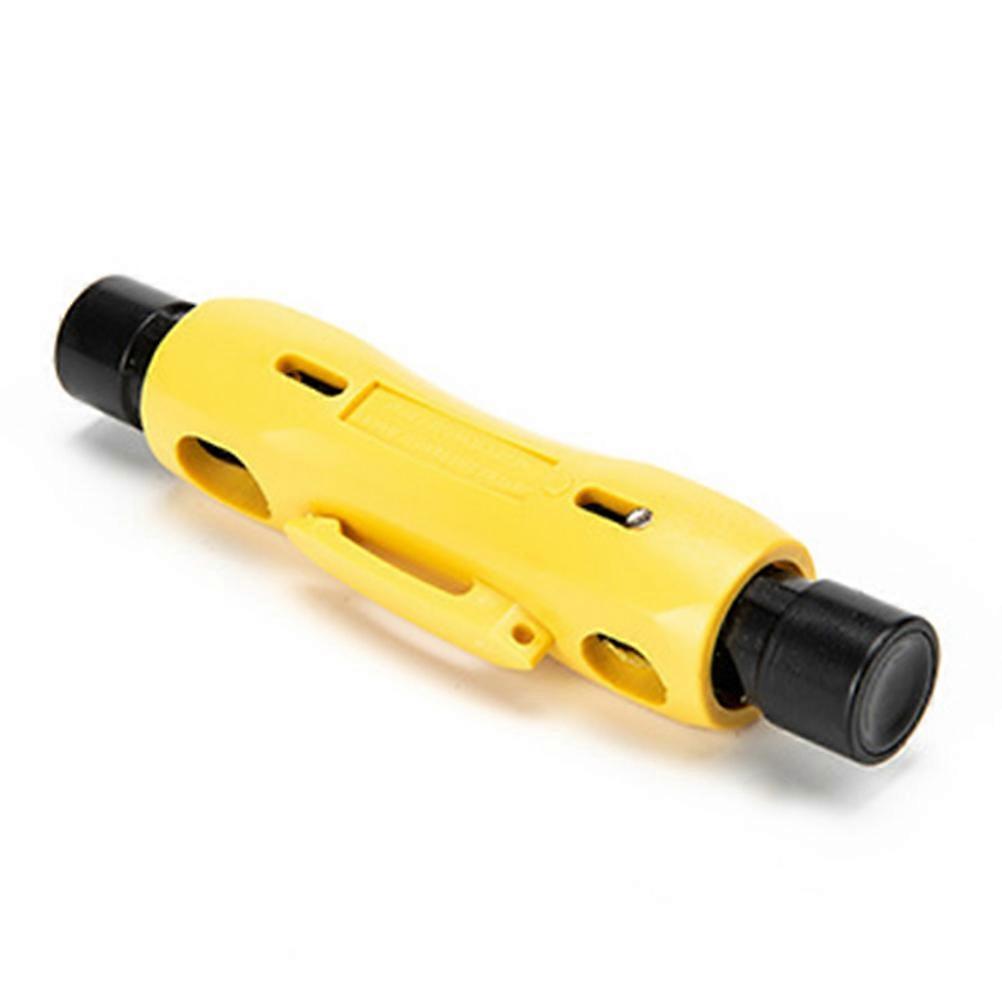 Coaxial Cable Stripper Network Stripper Clamp Wire Stripping Pliers(Yellow)