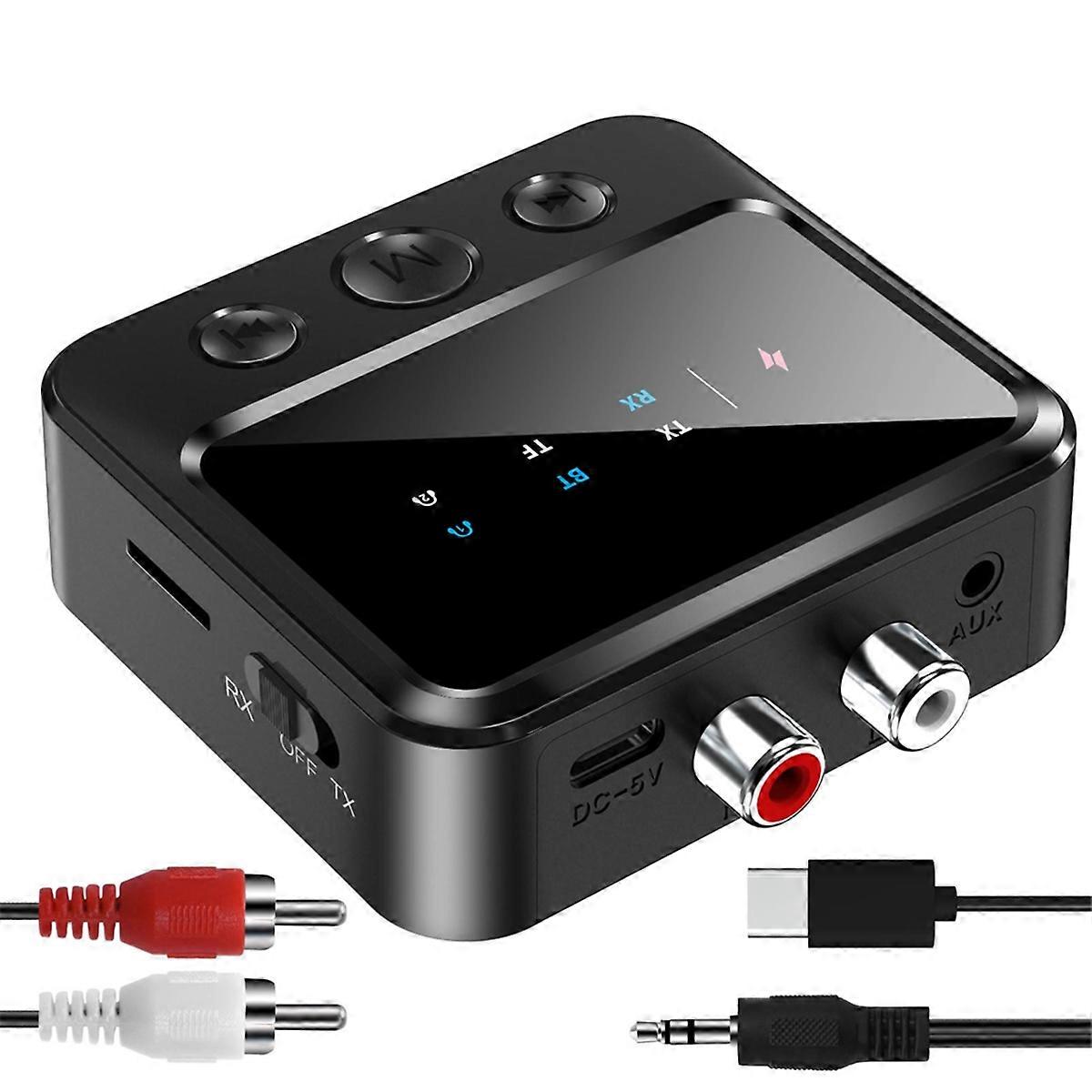 5.4 Bluetooth Audio Transmitter and Receiver 2-in-1 Adapter Dual Transmitter and Dual Receiver One-