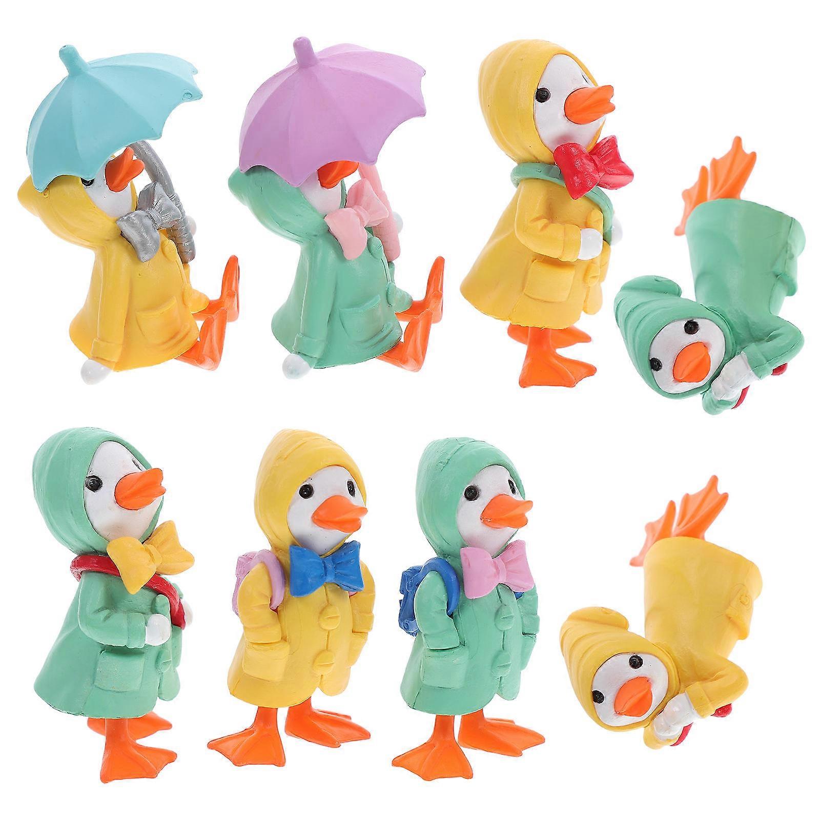 8pcs Mini Plastic Models Garden Decor Accessories Craft Ornaments