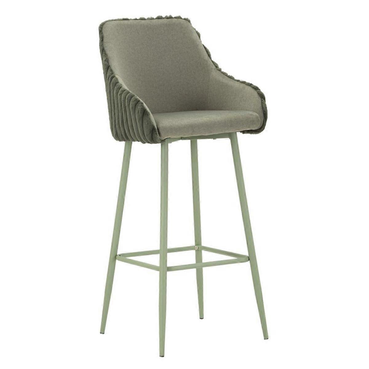 Lot de 2 Tabourets Hauts MF882, Vert, Polyester, 52x46x111 cm