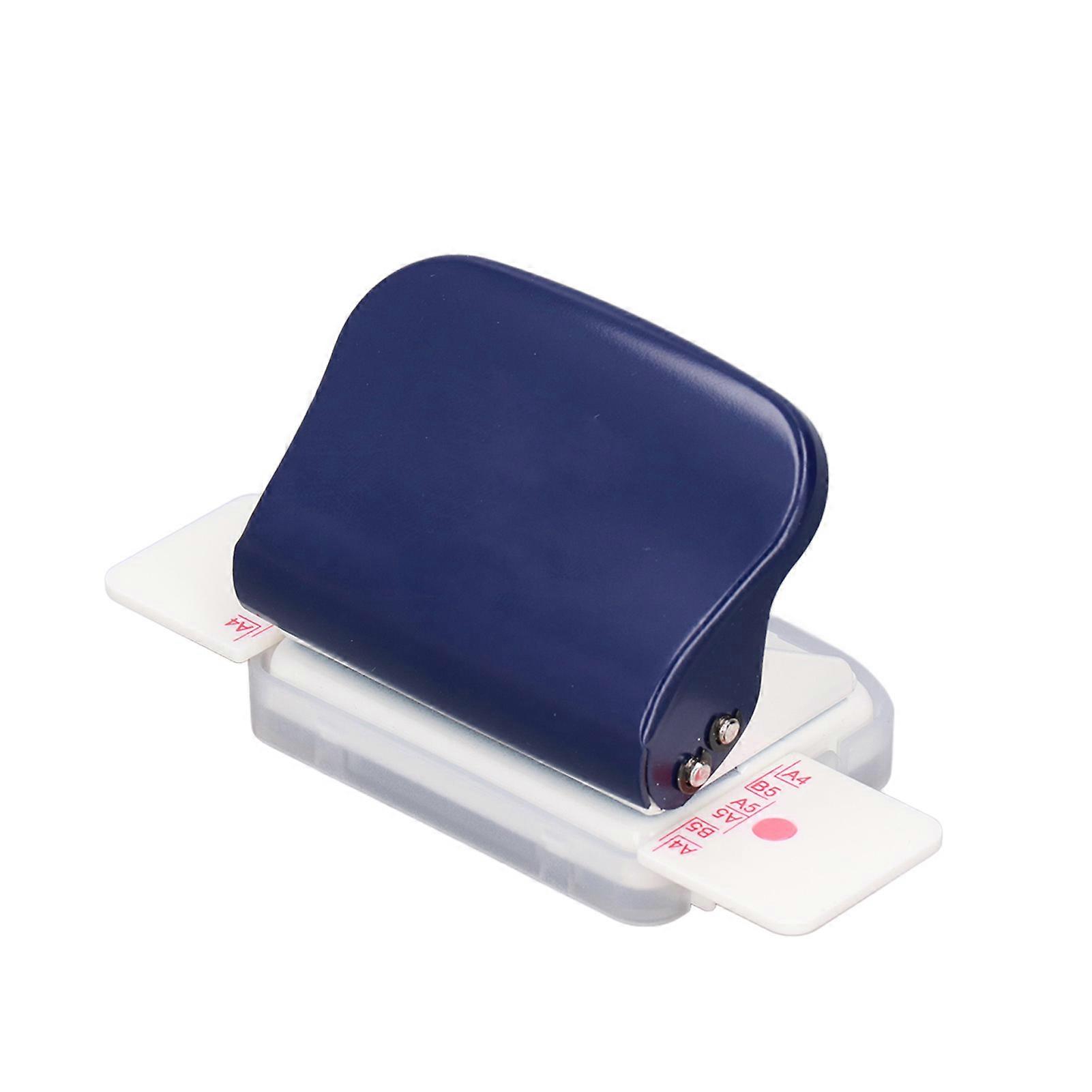 Hole Punch Dark Blue 6 Hole Portable Small Planner Hole Puncher with Positioning Ruler for A4 A5 B5 Paper