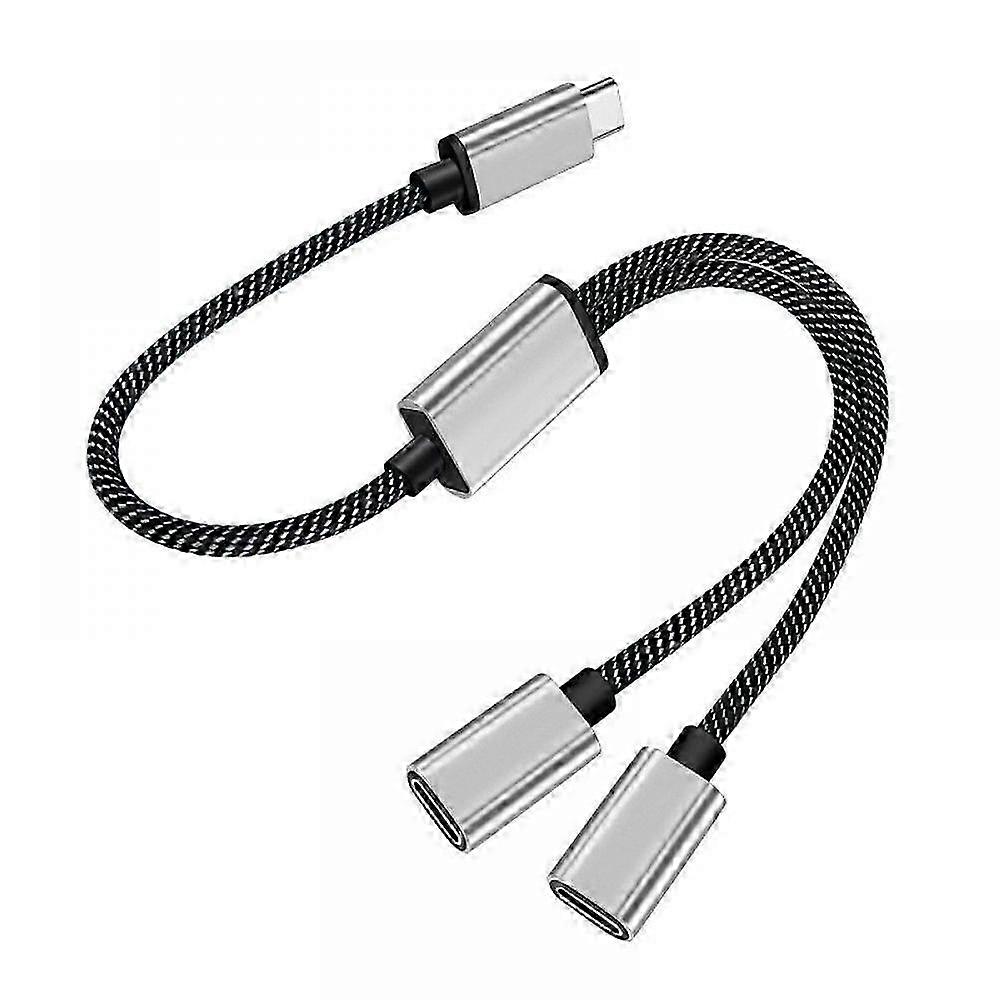 2025 USB C Splitter Type C to Dual USB C Male Adapter 480Mbps Type C to Dual USB C Dual Adapter USB Splitter Cable Converter