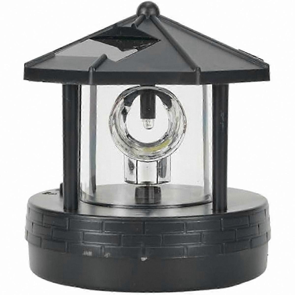 Solar-Powered LED Rotating Beacon Light, 360-Degree Illumination for Outdoor Use