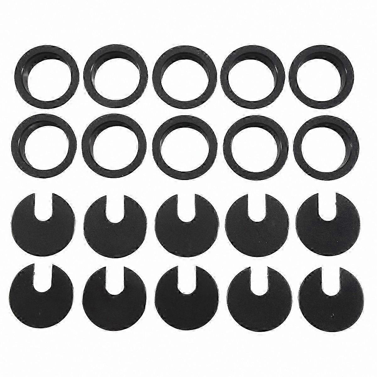 10 Pack 35mm Black Desk Wire Grommet for Cable Management