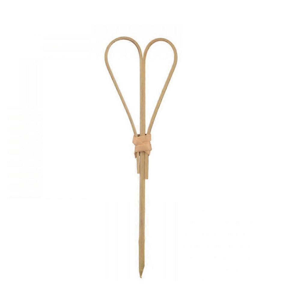 Khaki Scissors Shaped Cocktail Picks for Eating Use 50Pcs Bamboo Fruit Picks