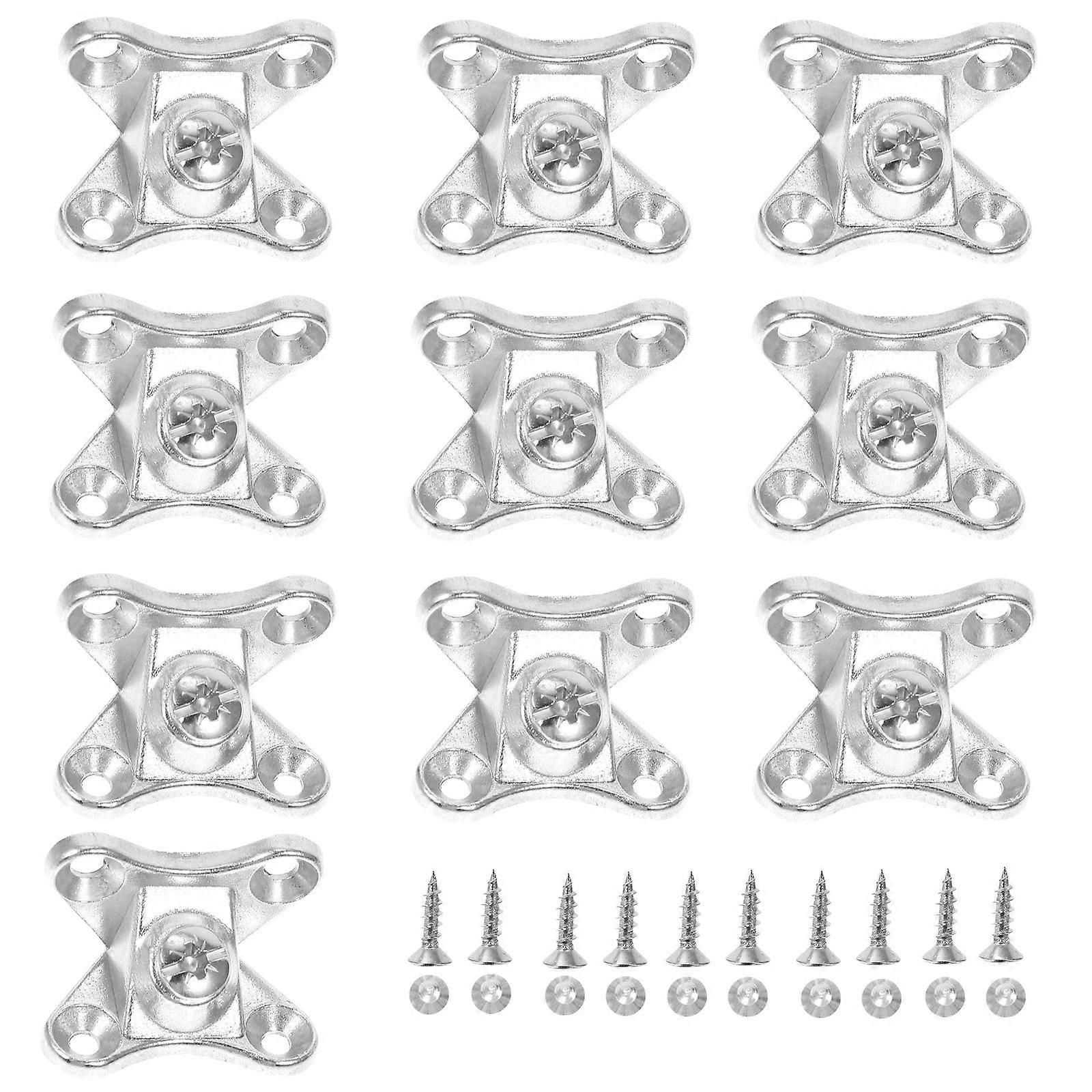 Butterfly Shape Angle Bracket Removable Furniture Corner Brace 10Sets Silver