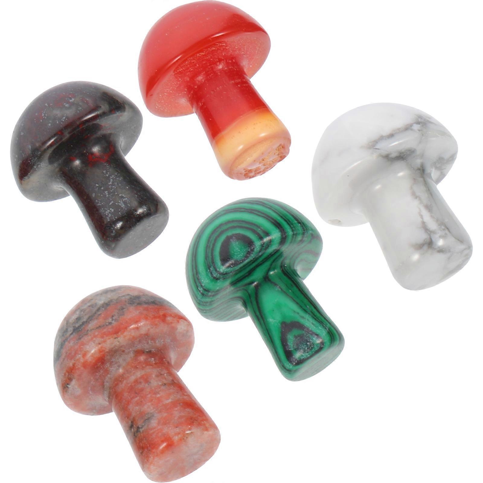Rustic Stone Ornaments Mushroom Shape Stone Decor with 20Pcs for Garden