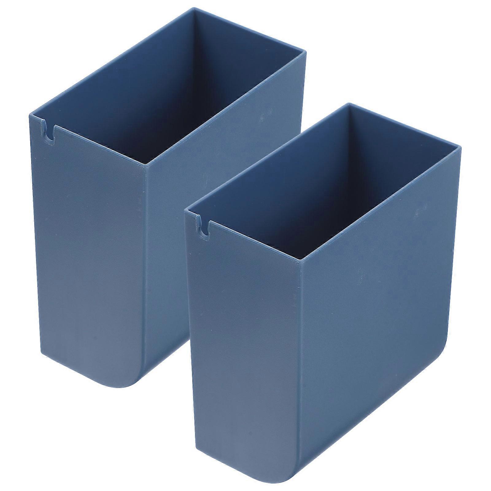 Storage Wall Mounted Organizer Boxes for Desk Accessories and Home Use Blue Pp Material with Load Bearing and Space Saving Features 2Pcs