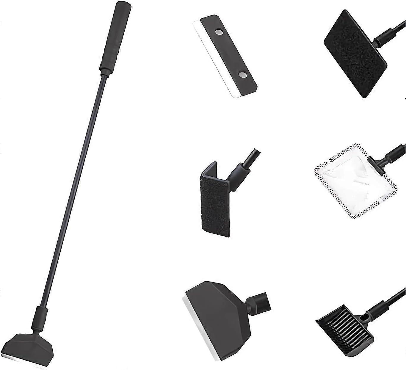 6-in-1 Aquarium Cleaning Tools Fish Tank Cleaning Kit with Long Handle, Algae Scraper,Flat Cleaning Pad,Right-Angle Cleaning Pad,Fish Net, Gravel Rake